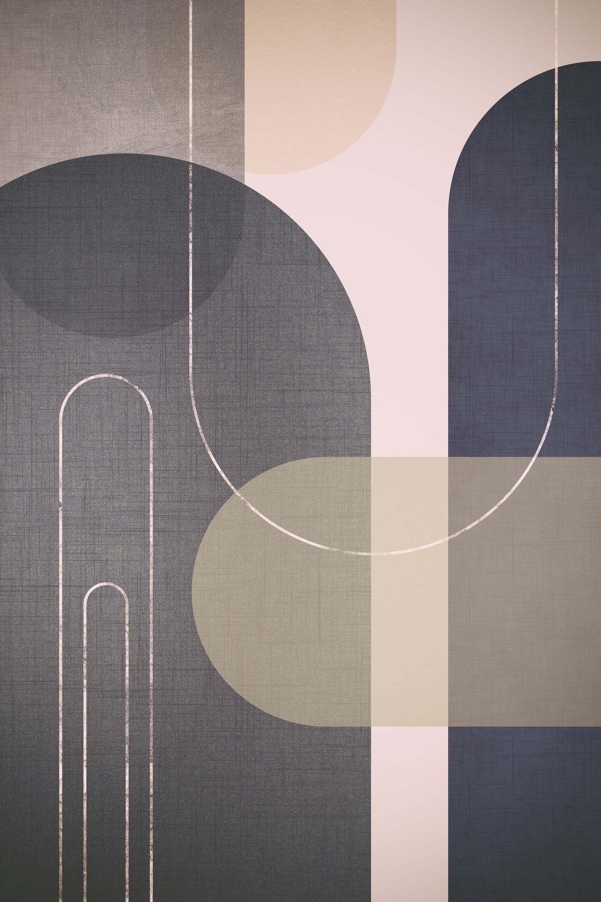 Modern Mid Century Linen  Wall Mural
