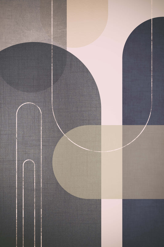Modern Mid Century Linen  Wall Mural