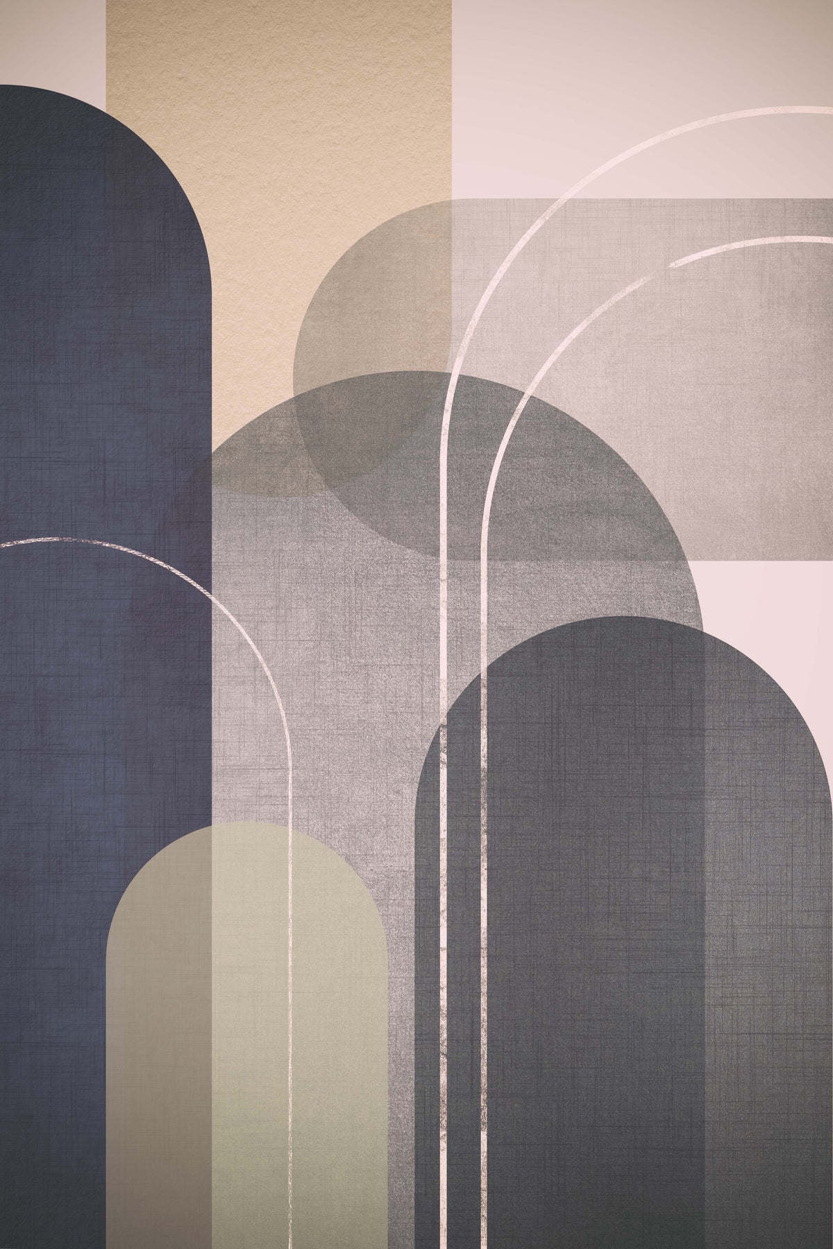 Modern Mid Century Linen 2 Wall Mural