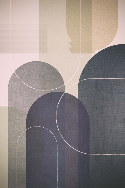 Modern Mid Century Linen 3 Wall Mural