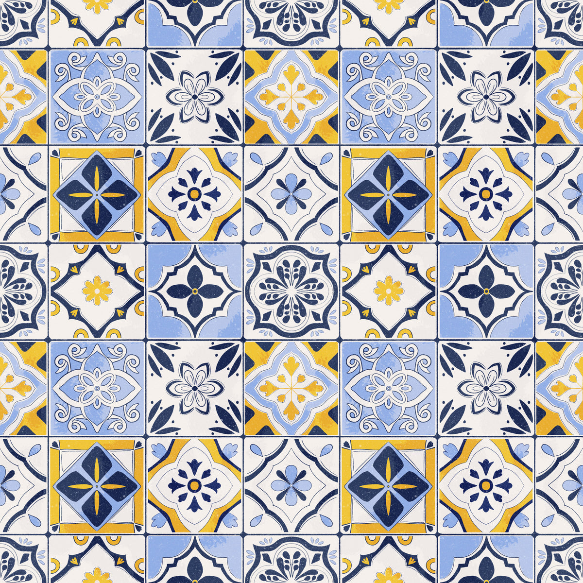 Mediterranean Mosaic Tiles Wallpaper⁠