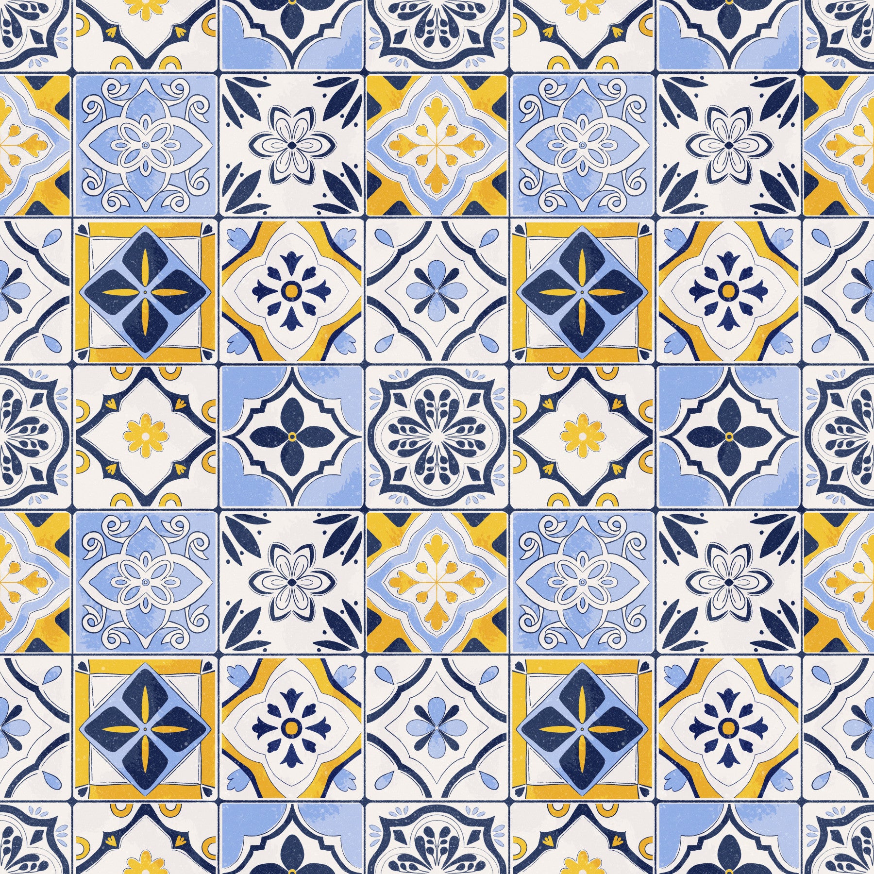 Mediterranean Mosaic Tiles Wallpaper⁠