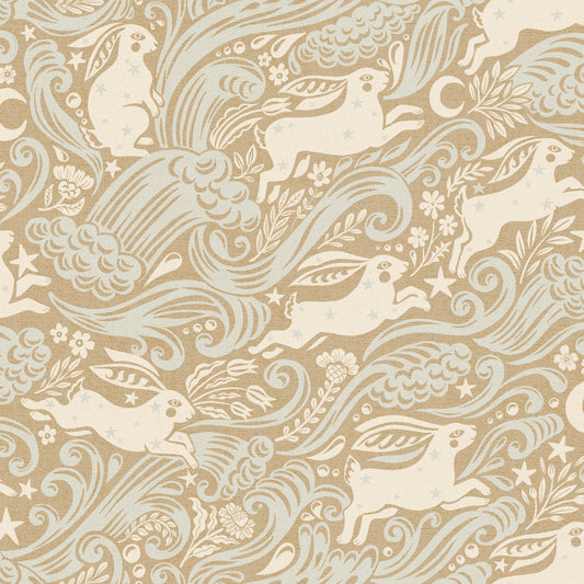 Celestial Sea Rabbit in Gold Square Wallpaper⁠