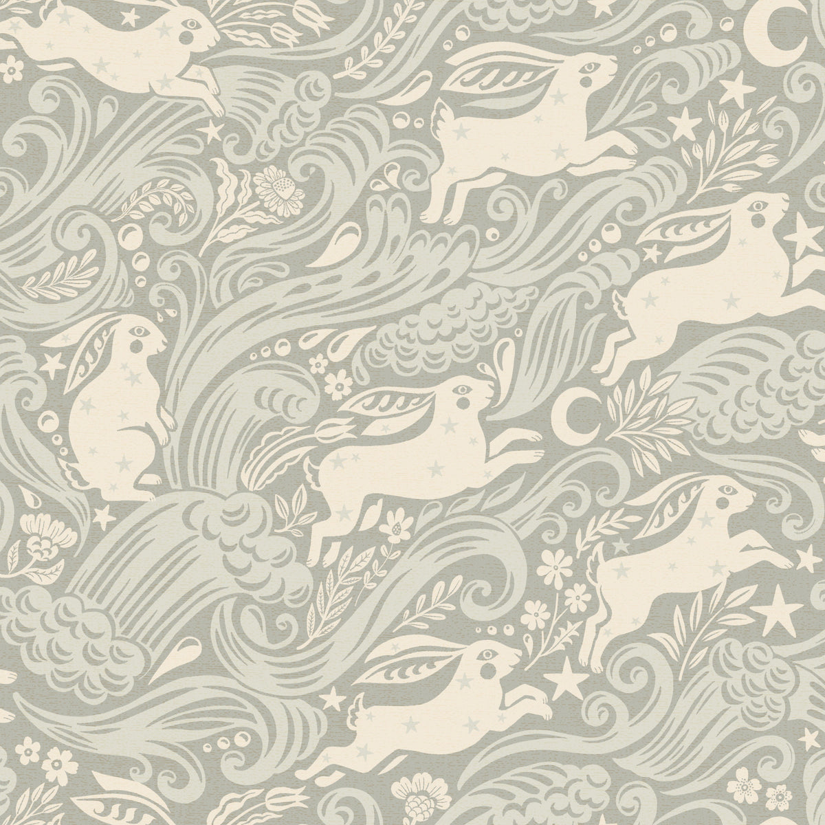 Silver Celestial Sea Rabbit Wallpaper⁠
