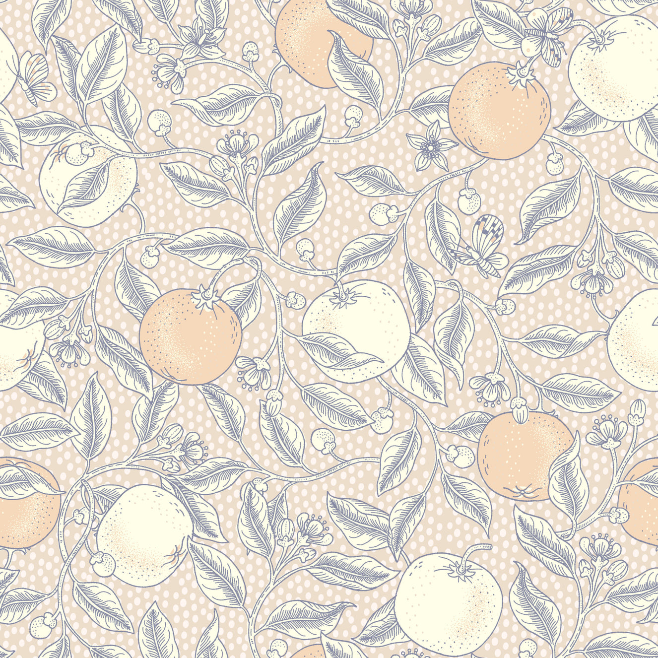 Citrus Squeeze in Neutral Botanica Wallpaper⁠