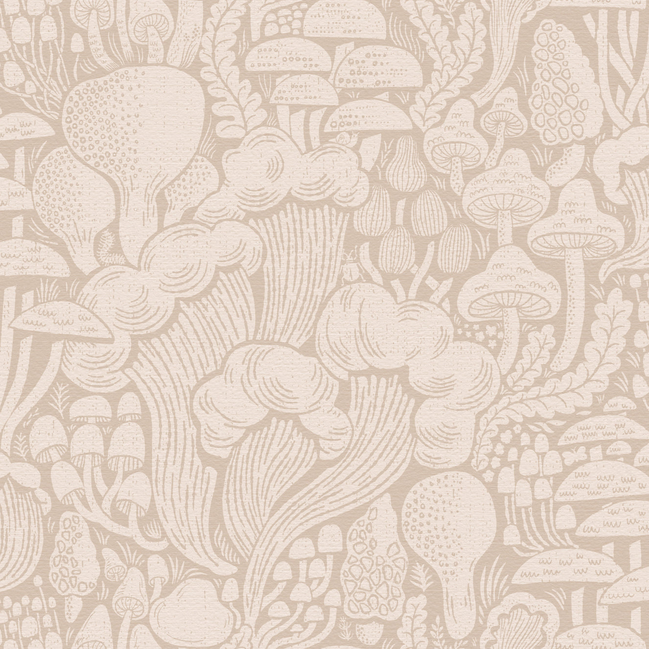 Dagg-Toned Fungi Forest Silhouettes Wallpaper⁠