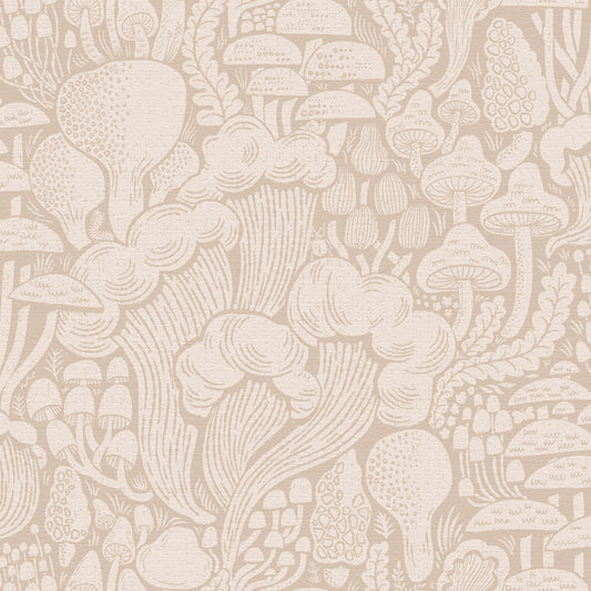 Dagg-Toned Fungi Forest Silhouettes Wallpaper⁠