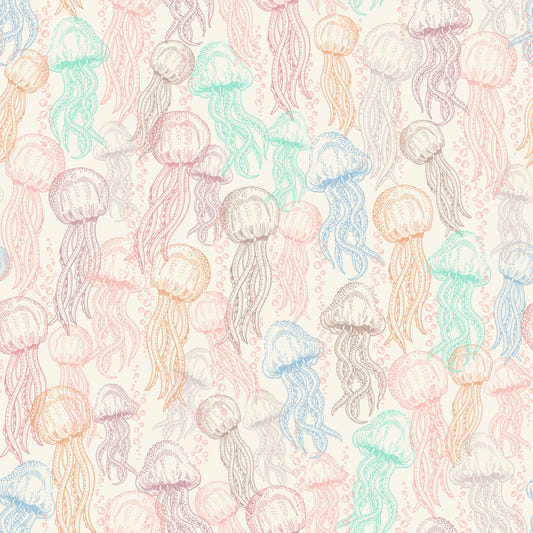 Pastel Jellyfish Doodle Wallpaper⁠
