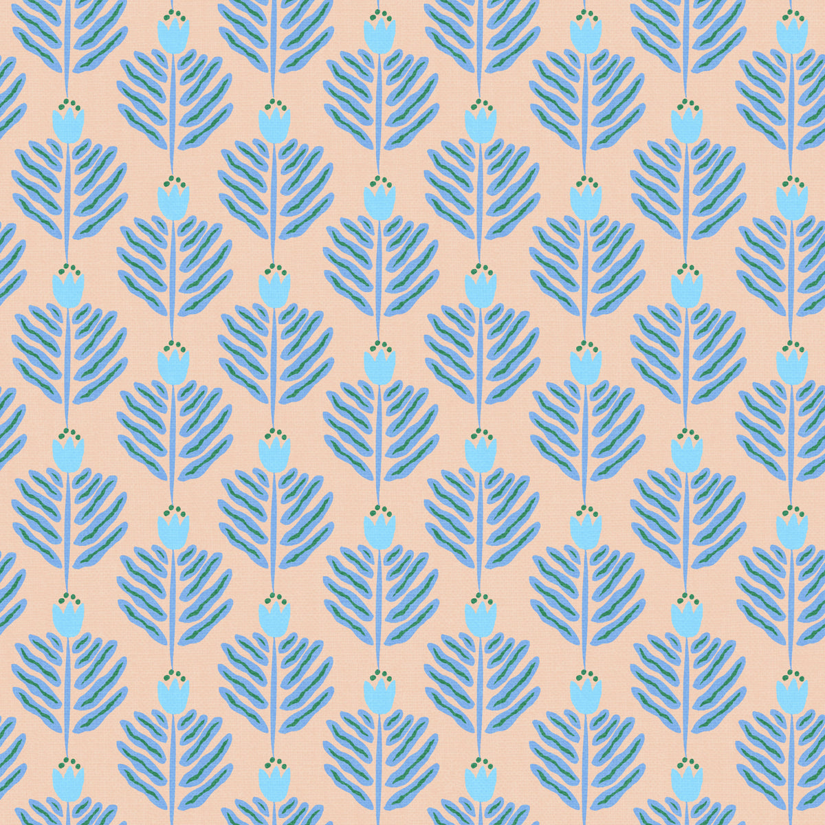 Blue Chunky Plant Jewel Jungle Wallpaper⁠