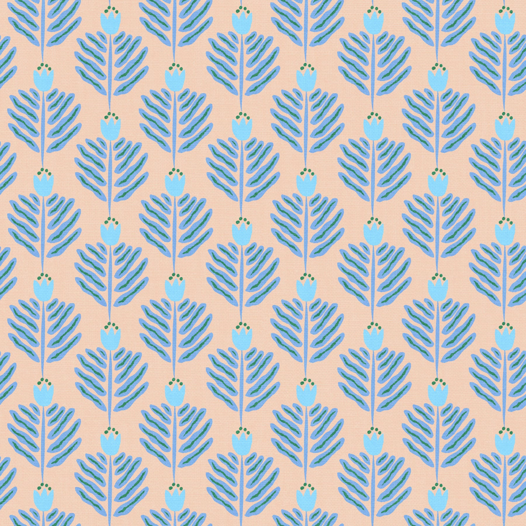 Blue Chunky Plant Jewel Jungle Wallpaper⁠