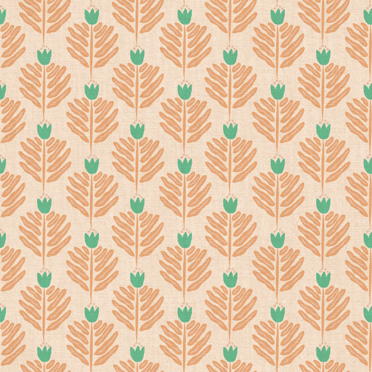 Peach Chunky Plant Jewel Jungle Wallpaper⁠