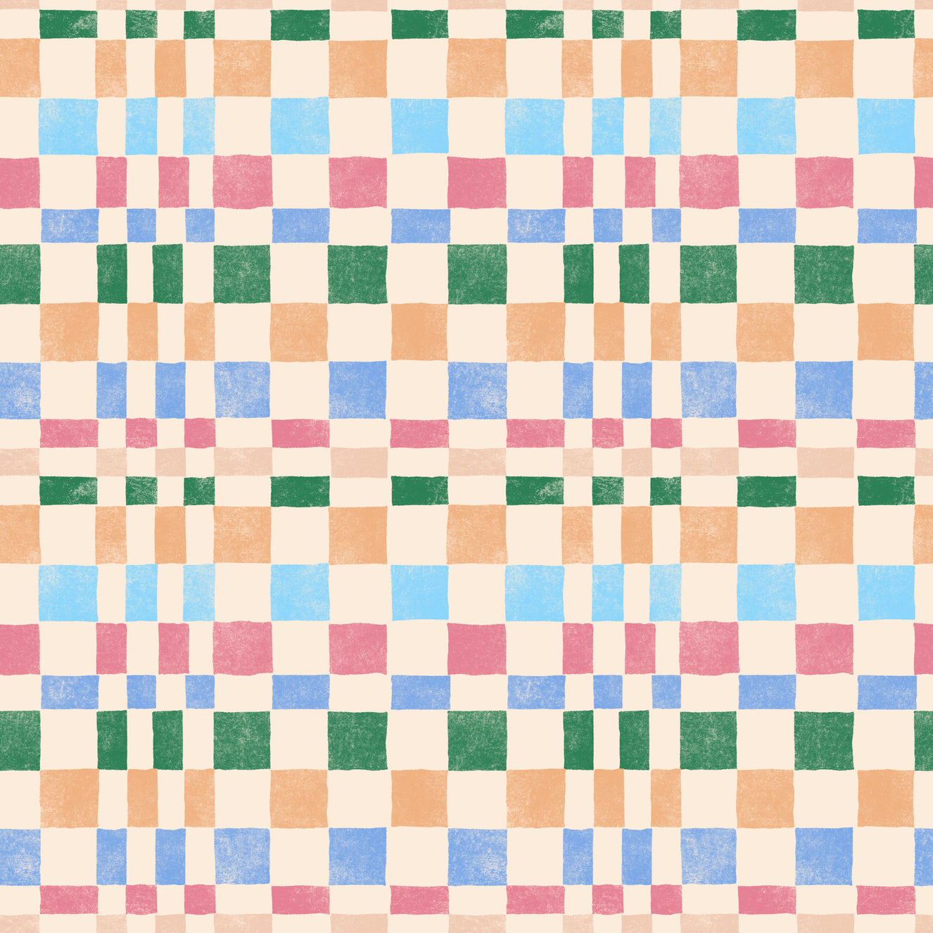 Multicolored Funky Woven Check Jewel Jungle Wallpaper⁠