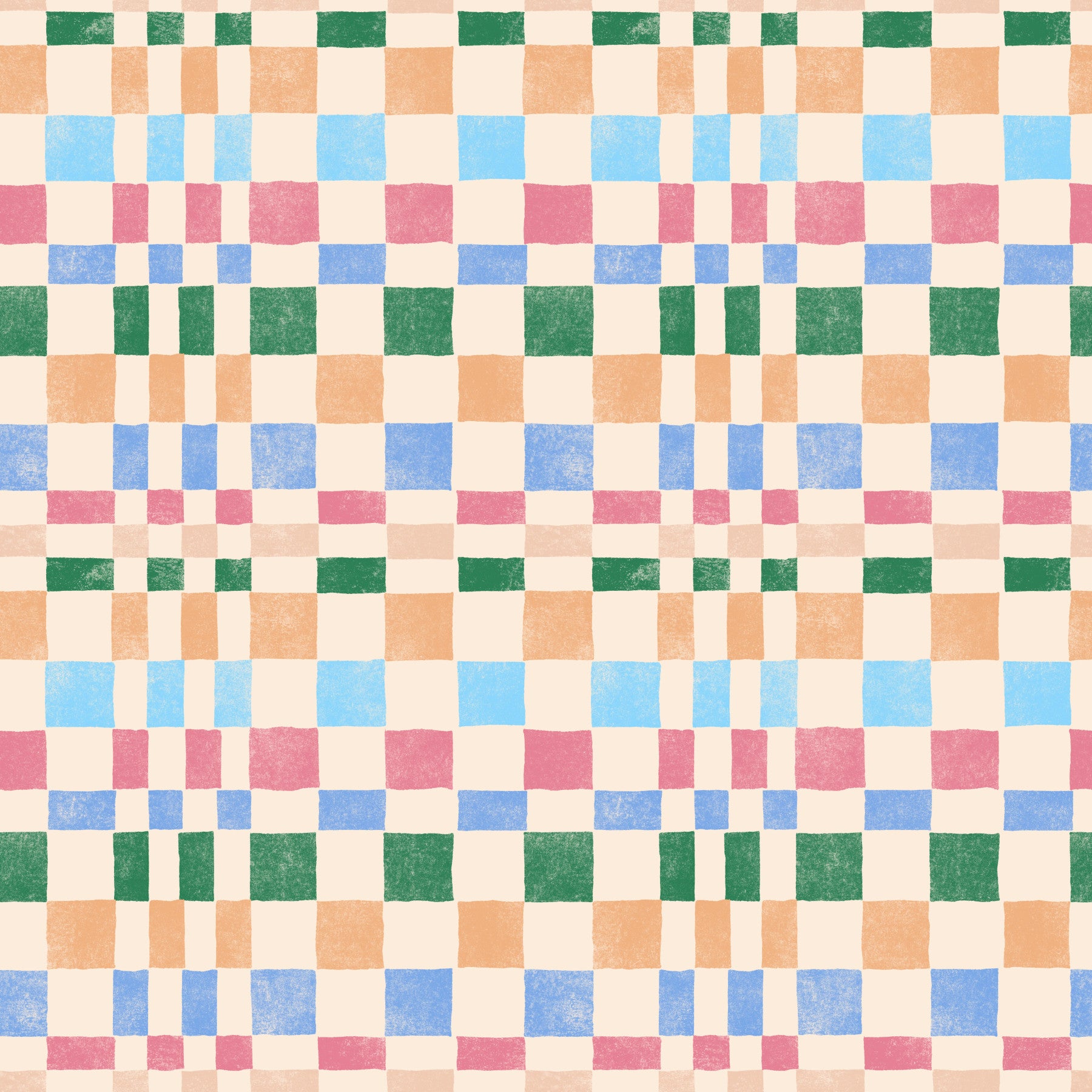 Multicolored Funky Woven Check Jewel Jungle Wallpaper⁠