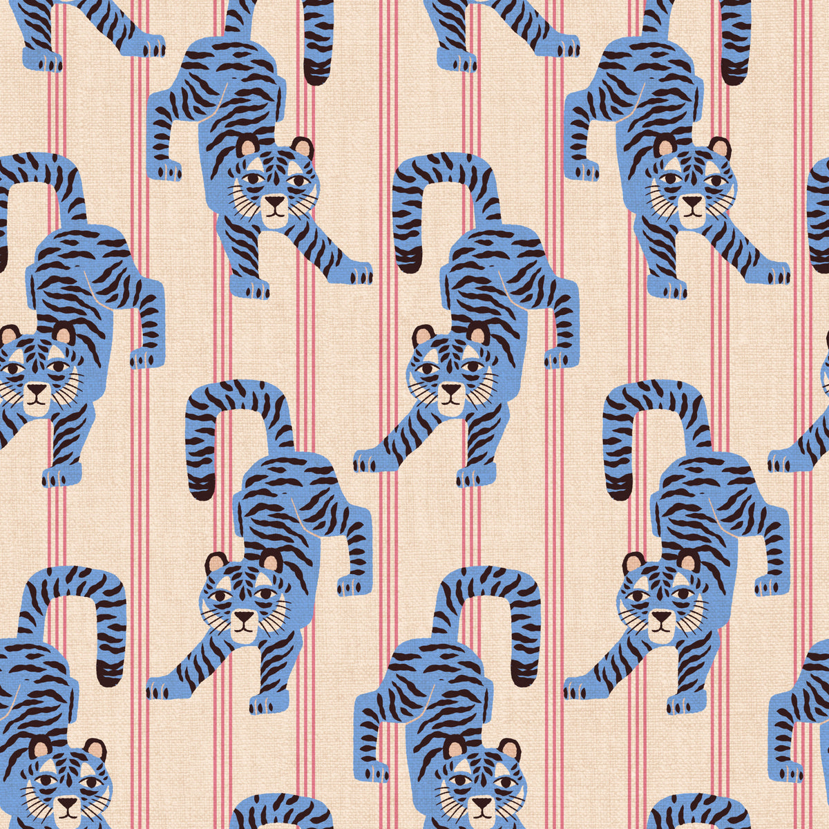 Blue Jumping Tiger Jewel Jungle Wallpaper⁠ in your room — zoomed