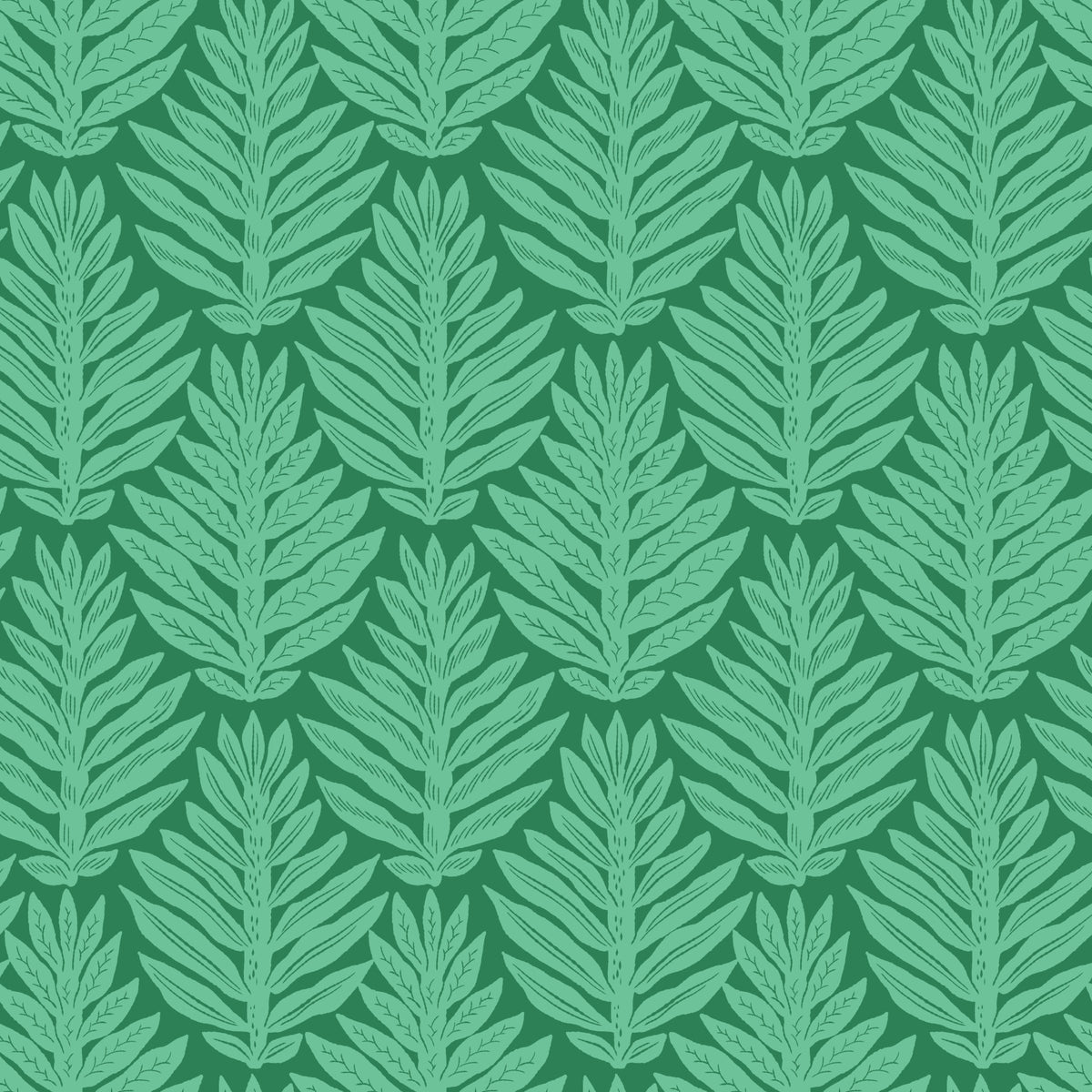 Scallop  Green Leaf Jewel Jungle Wallpaper⁠