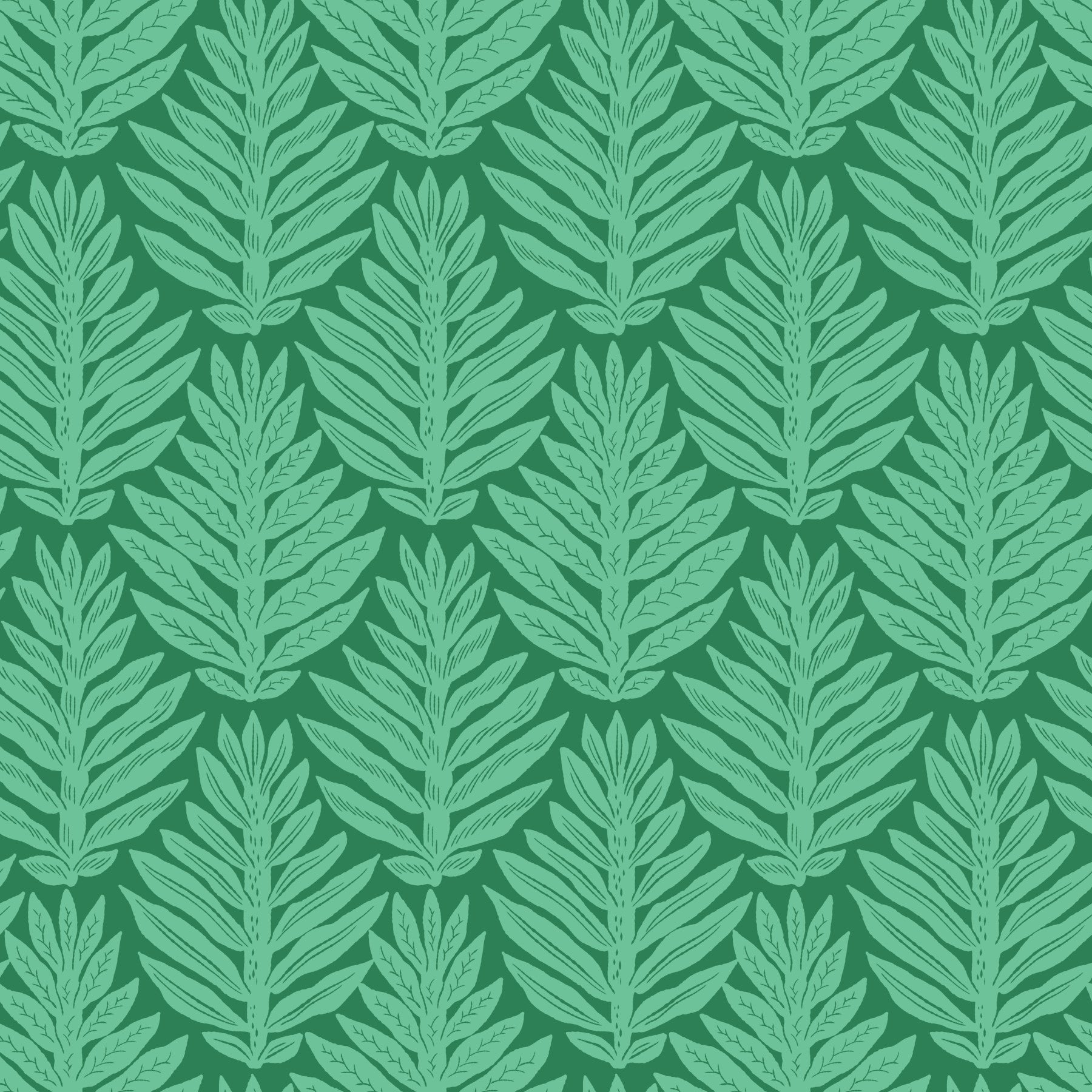 Scallop  Green Leaf Jewel Jungle Wallpaper⁠
