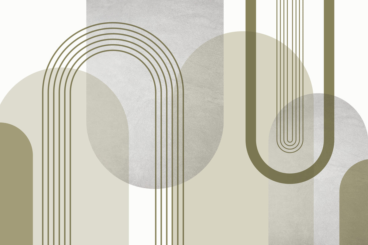 Modern Mid-Century Abstraction Wall Mural in your room — zoomed