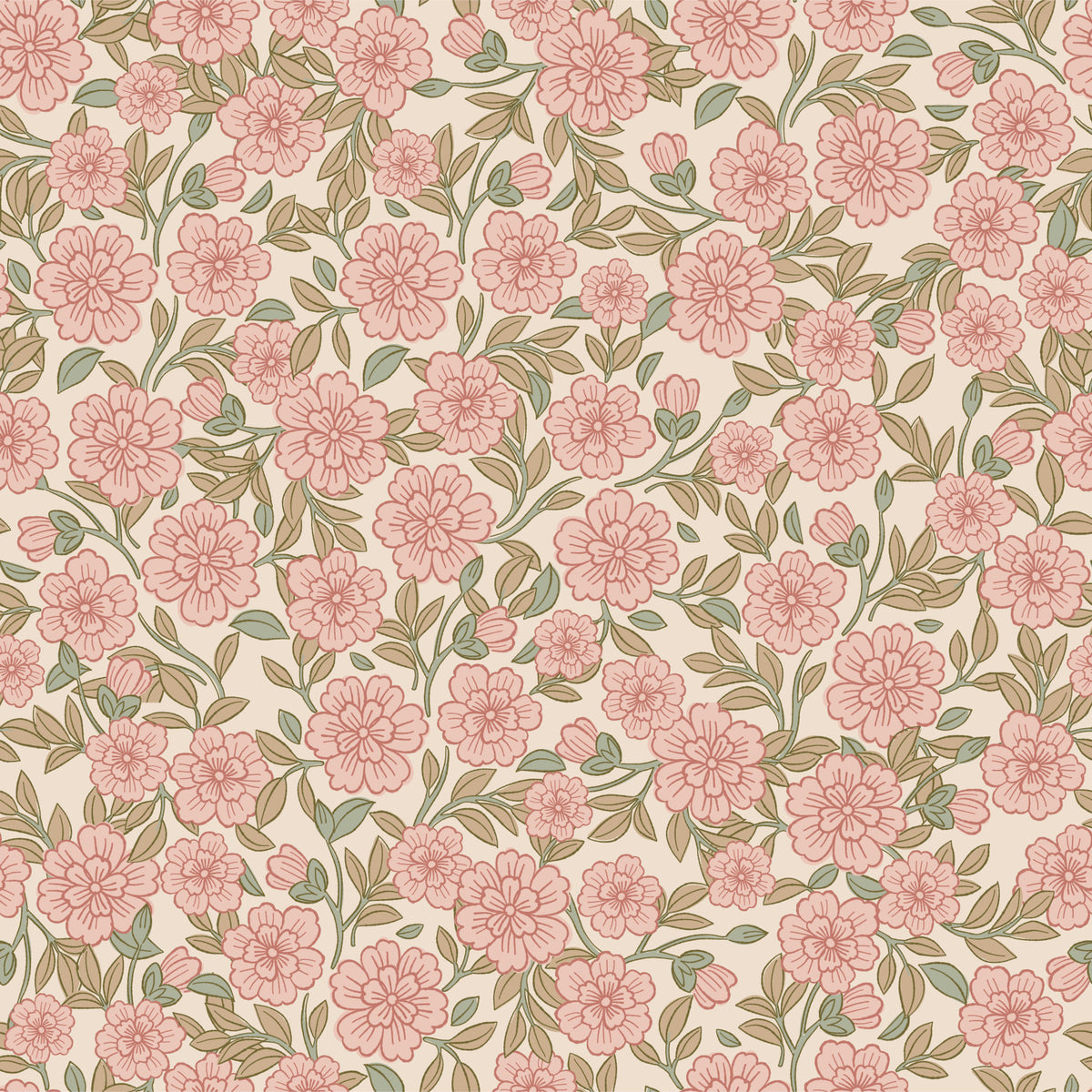 Juno Welcoming Walls Ditsy Peach Floral Wallpaper⁠