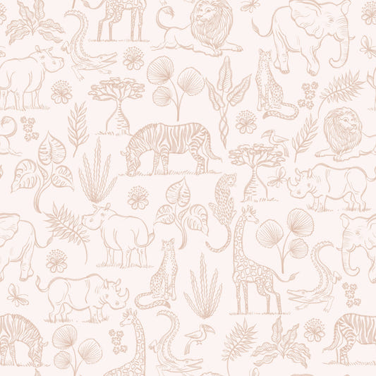 Neutral Safari Adventure Wallpaper⁠