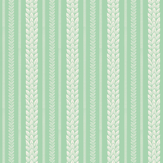 Merry Cherry Green Stripe  Wallpaper⁠