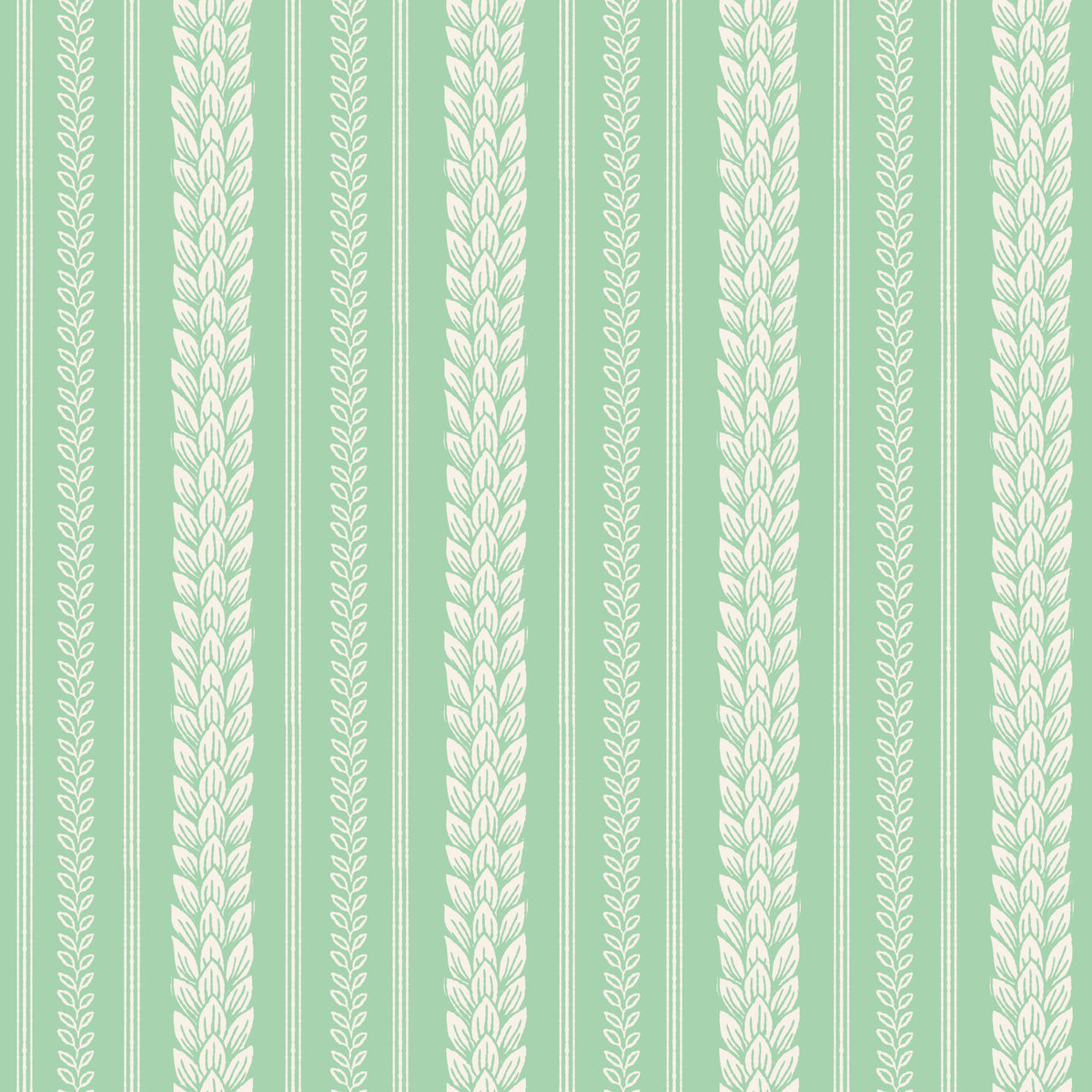 Merry Cherry Green Stripe  Wallpaper⁠