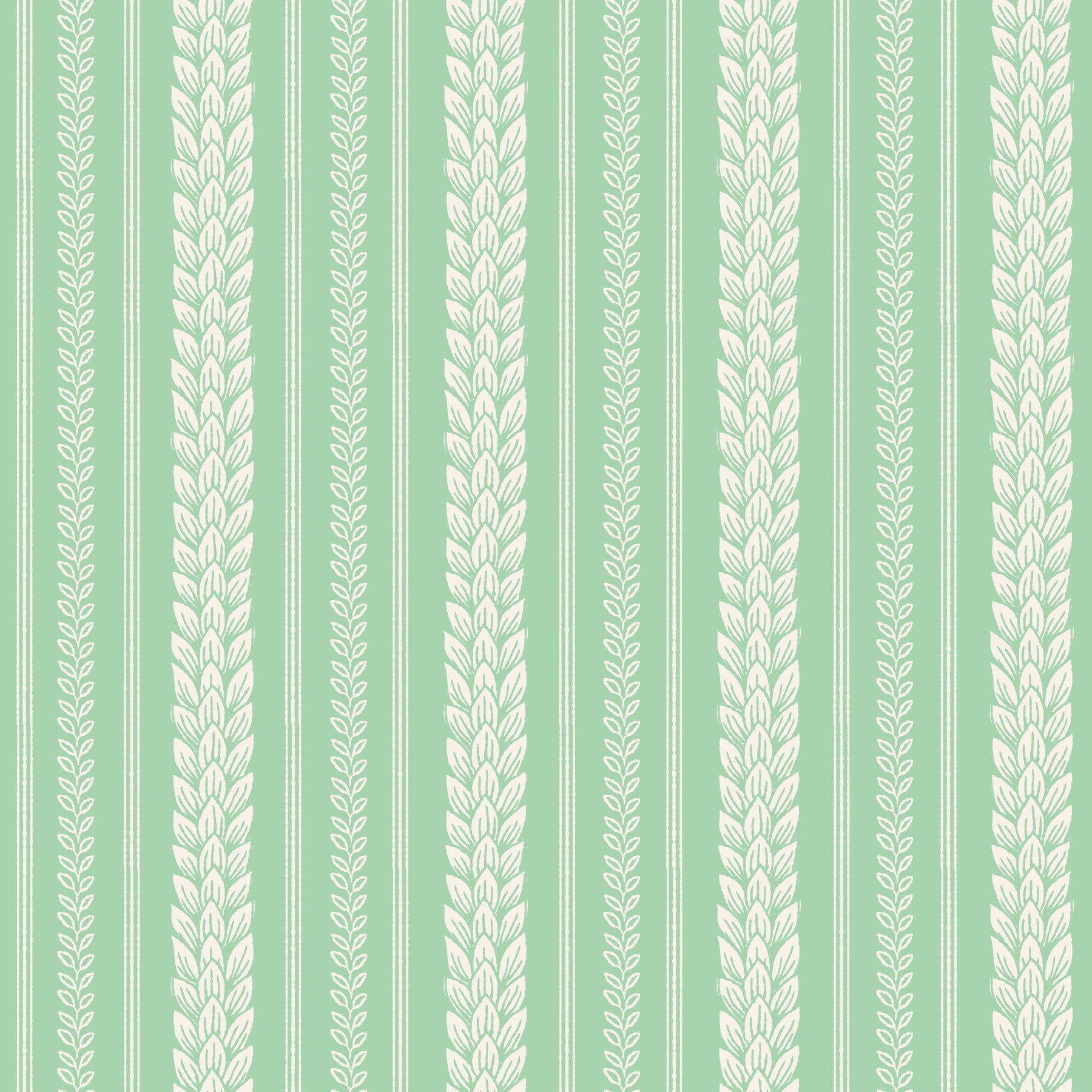Merry Cherry Green Stripe  Wallpaper⁠