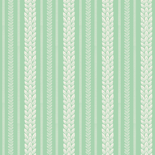 Merry Cherry Green Stripe  Wallpaper⁠