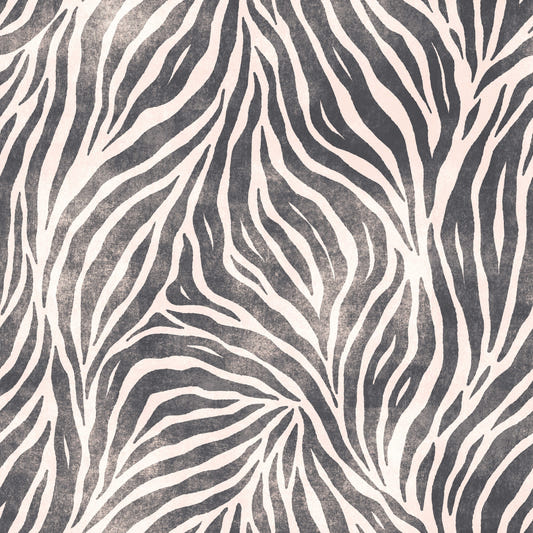 Mono Textured Boho Zebra Print- Wallpaper⁠