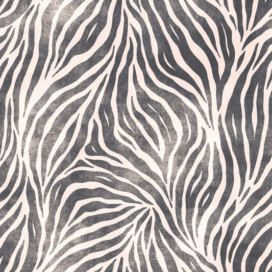 Mono Textured Boho Zebra Print- Wallpaper⁠