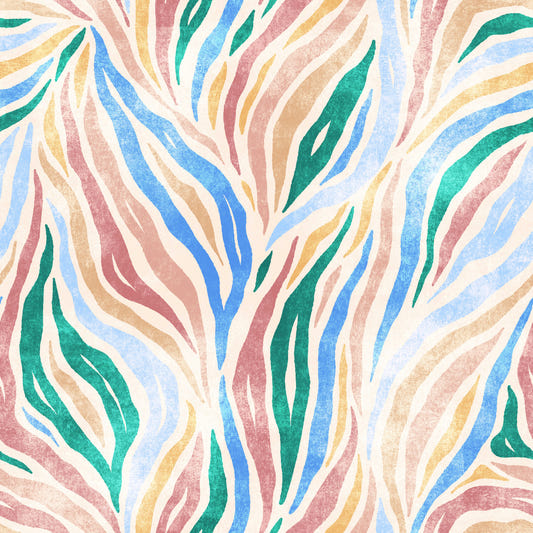 Multicolor Textured Boho Zebra Print Wallpaper⁠