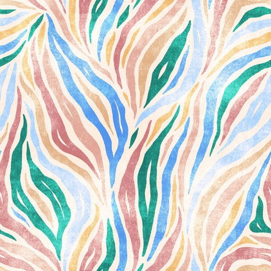 Multicolor Textured Boho Zebra Print Wallpaper⁠