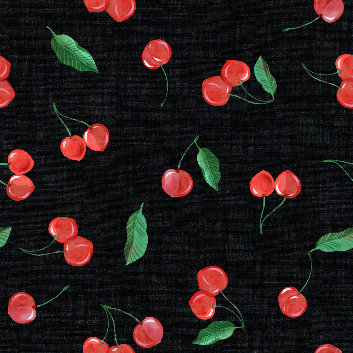 Toss Black Painterly Cherries  Wallpaper⁠ in your room — zoomed