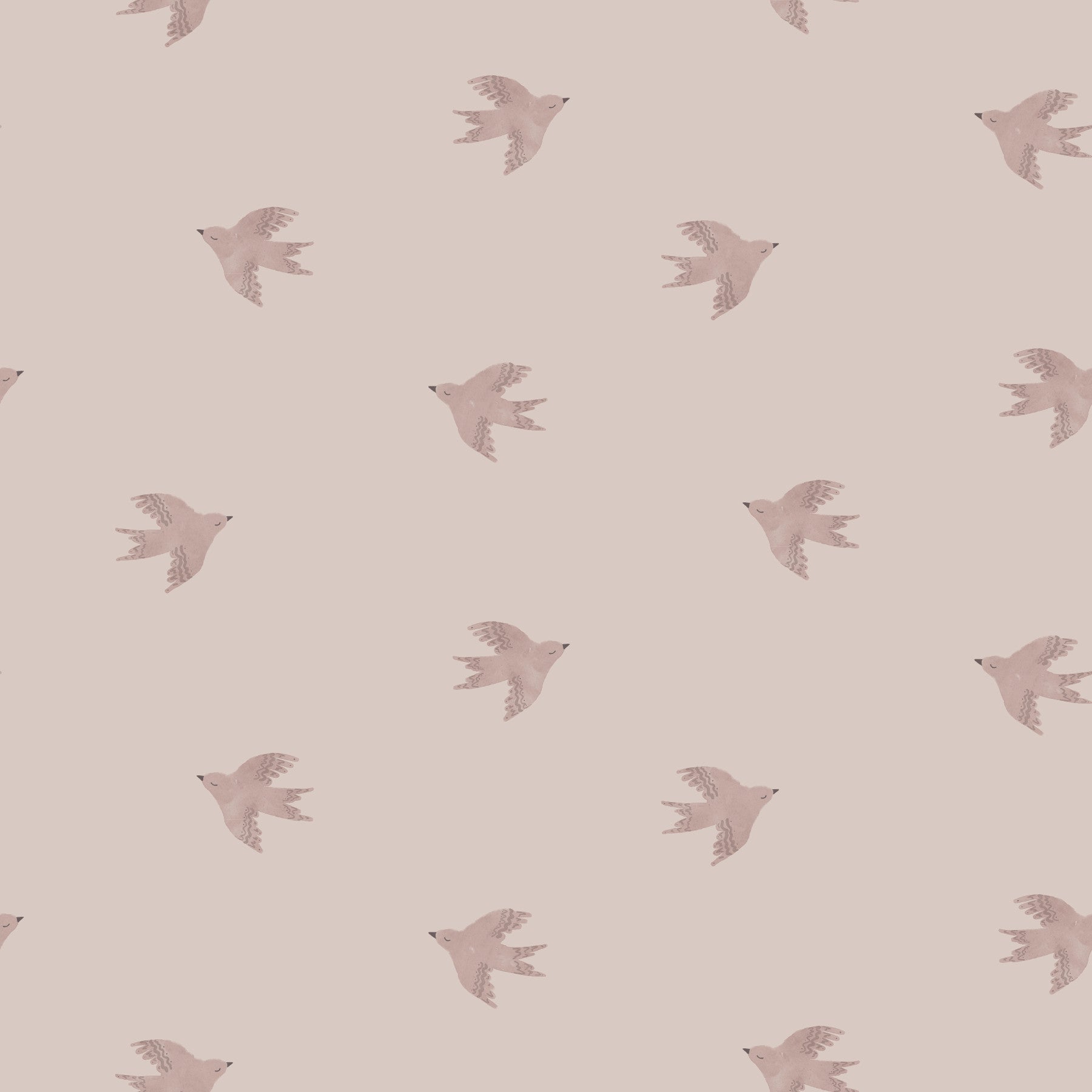 Dreamy Birds Shell Pink Wallpaper⁠