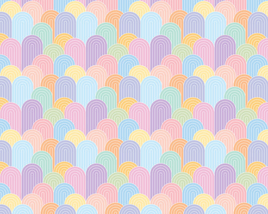Bright Pastel Rainbows Wall Mural