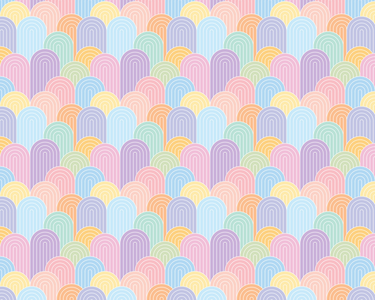 Bright Pastel Rainbows Wall Mural