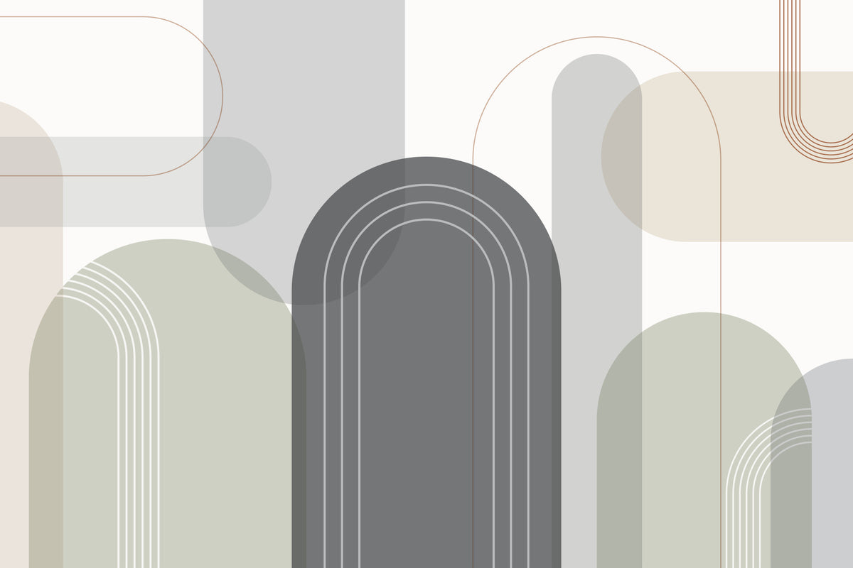 Sophisticated Arches Warm Neutrals Wall Mural in your room — zoomed