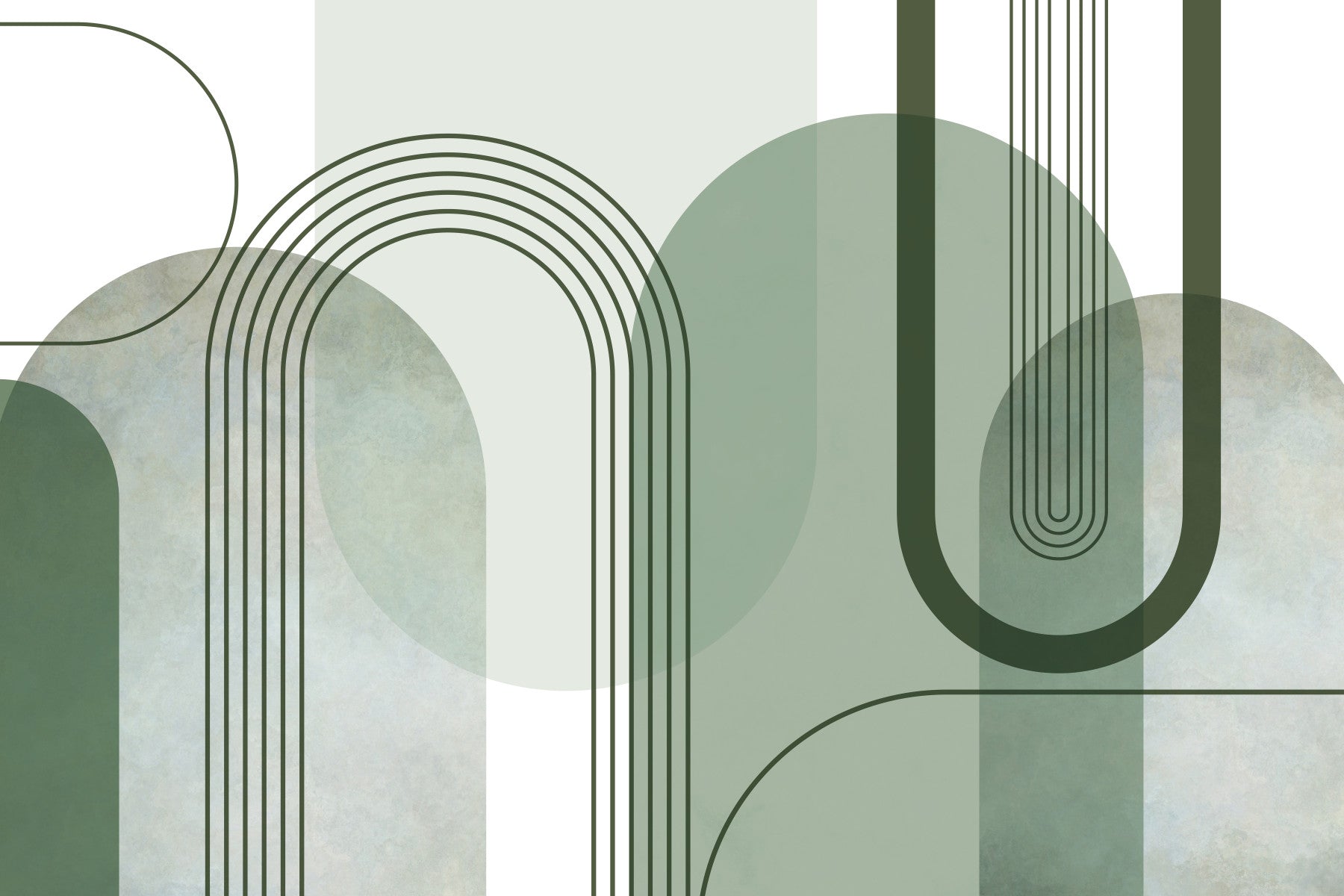 Sage Green Archways Wall Mural