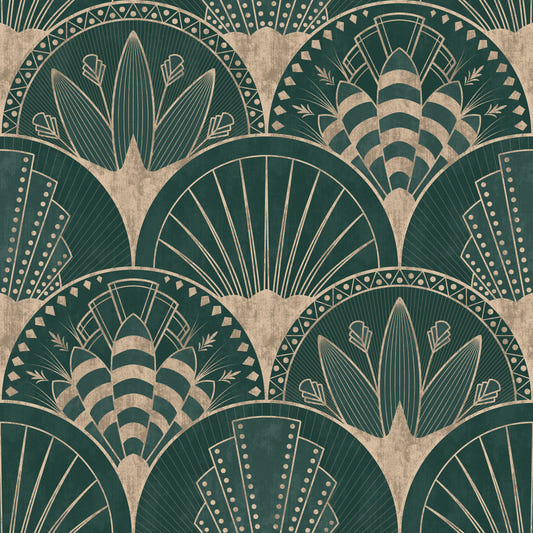 Art Deco Golden Fans Wallpaper⁠