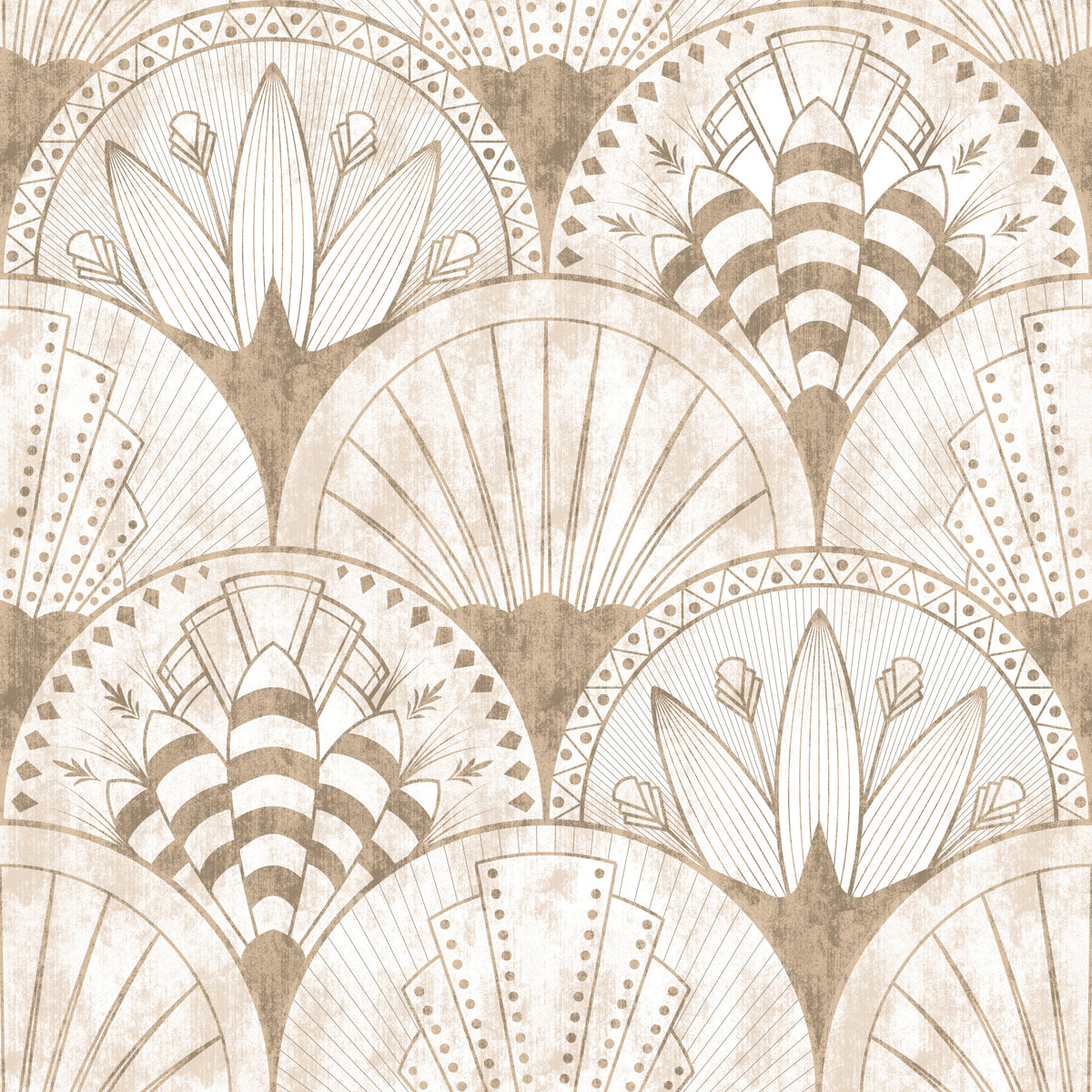 Art Deco Fans on white Wallpaper⁠ in your room — zoomed