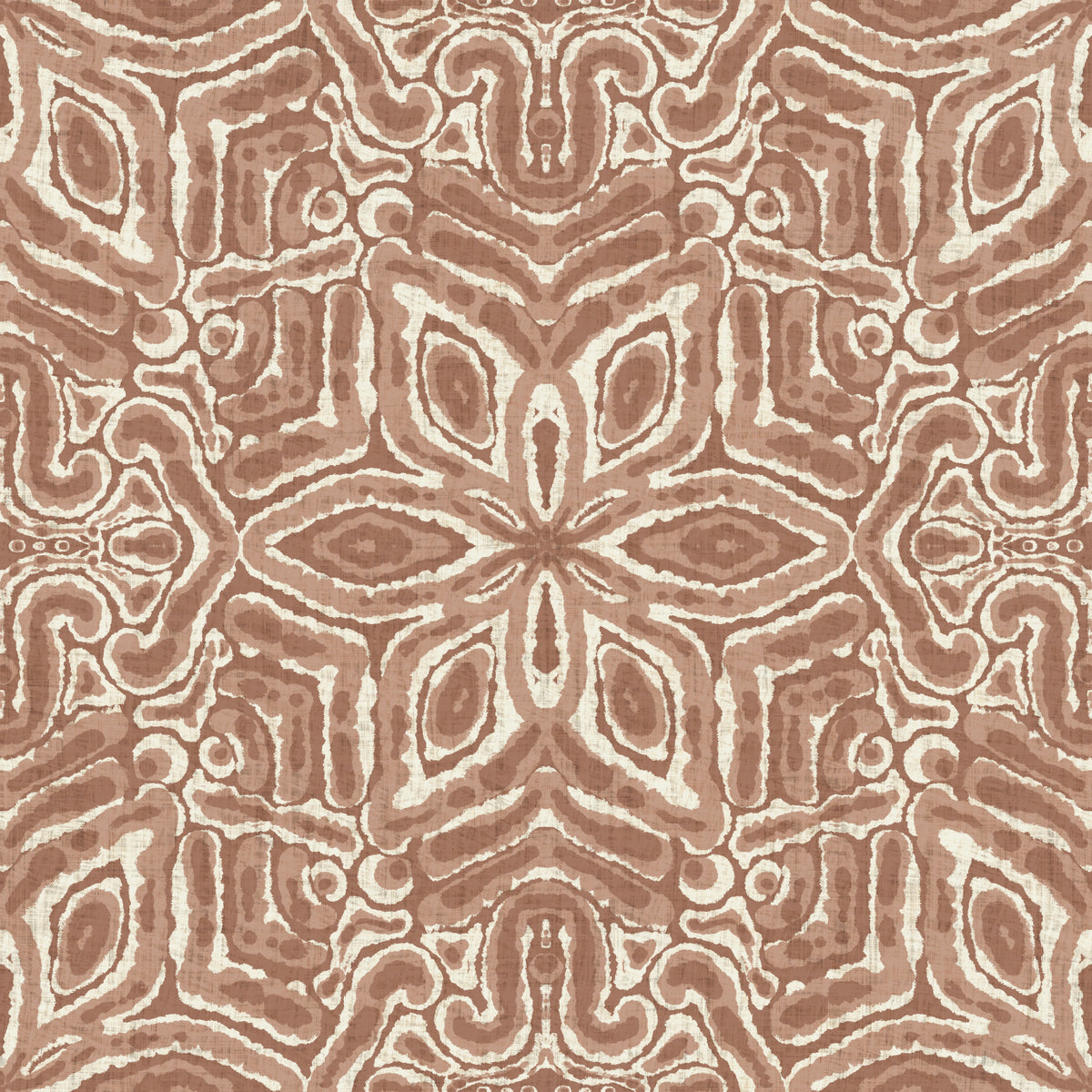 Batik Geometric Flower Mocha Mousse Wallpaper⁠ in your room — zoomed