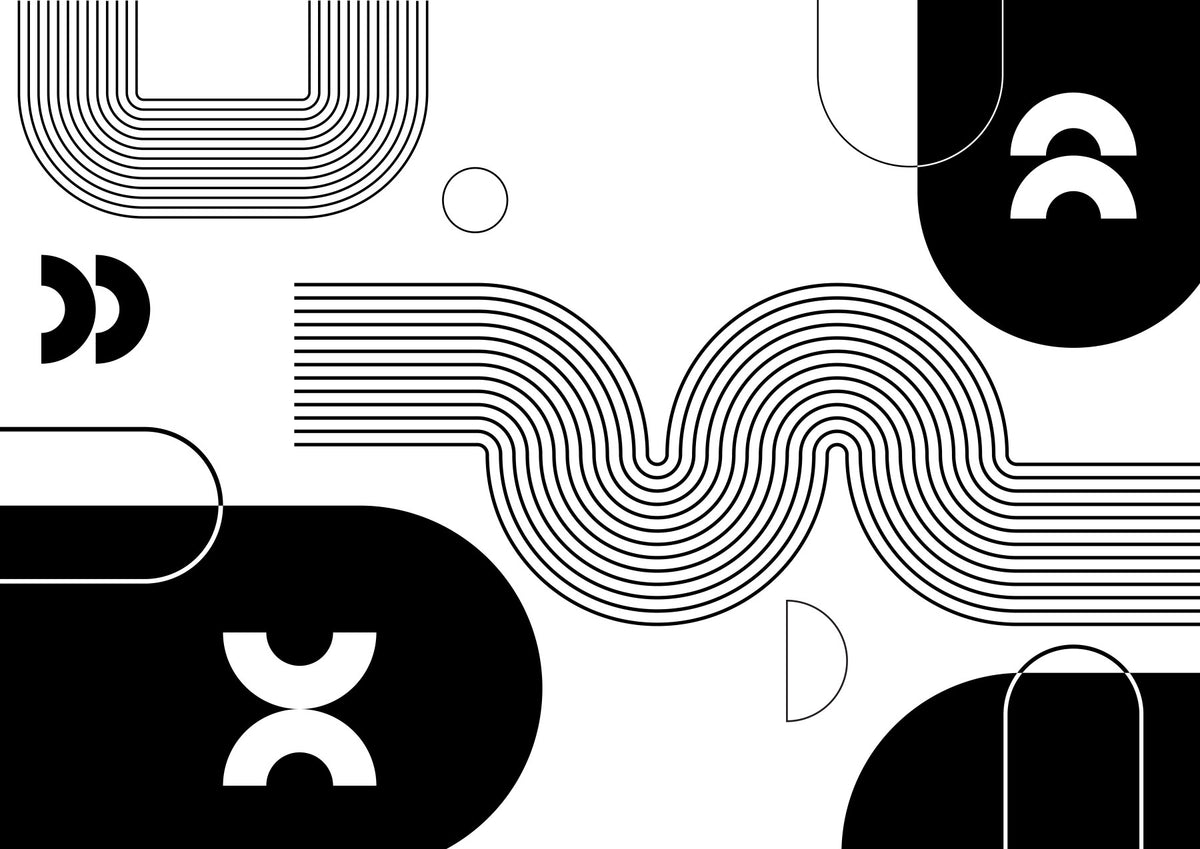 Bold Minimalist Flow Wall Mural in your room — zoomed