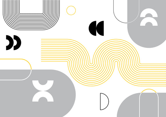 Yellow and Gray Geometric Wall Mural