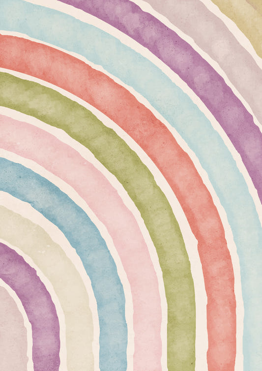 Modern Minimalist Rainbow Wall Mural