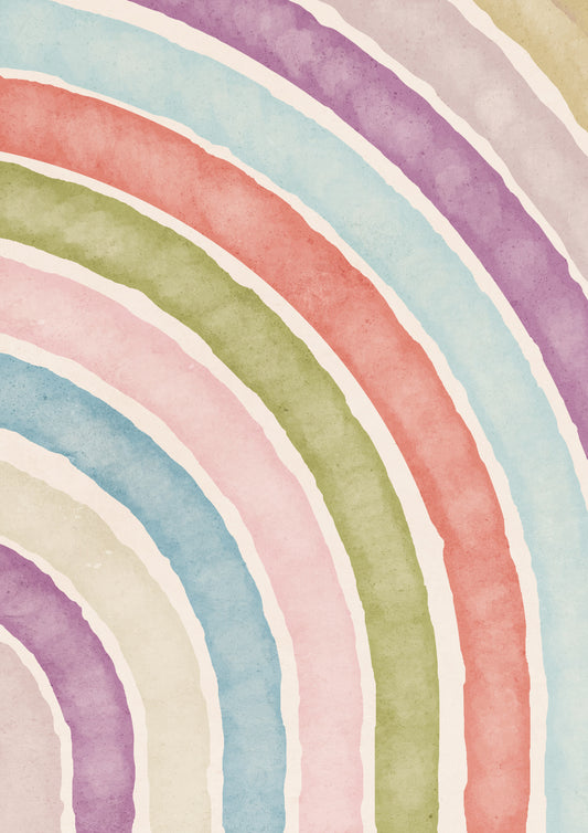 Modern Minimalist Rainbow Wall Mural