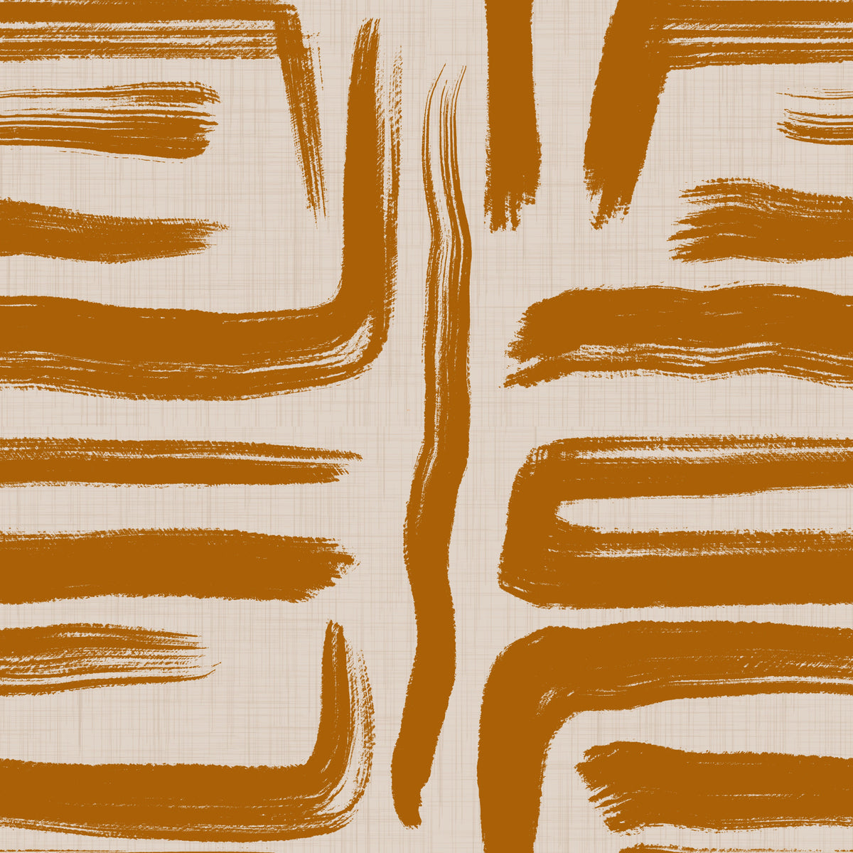 Amber Brushstrokes - Abstract Mid Century Modern Wallpaper⁠