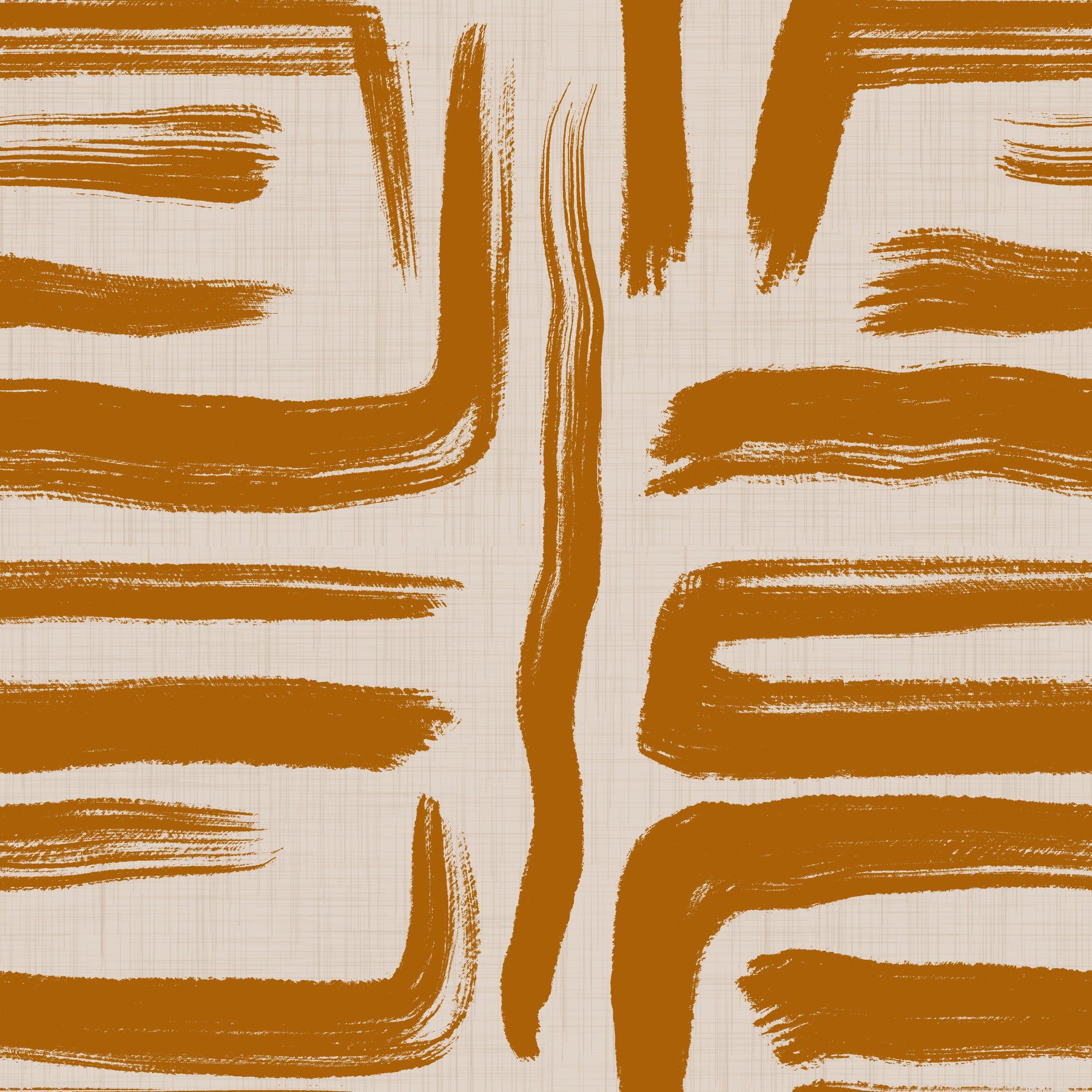 Amber Brushstrokes - Abstract Mid Century Modern Wallpaper⁠