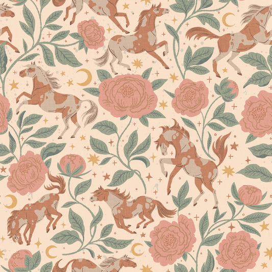 Ponies and Peonies Wild West Americana-01 Wallpaper⁠