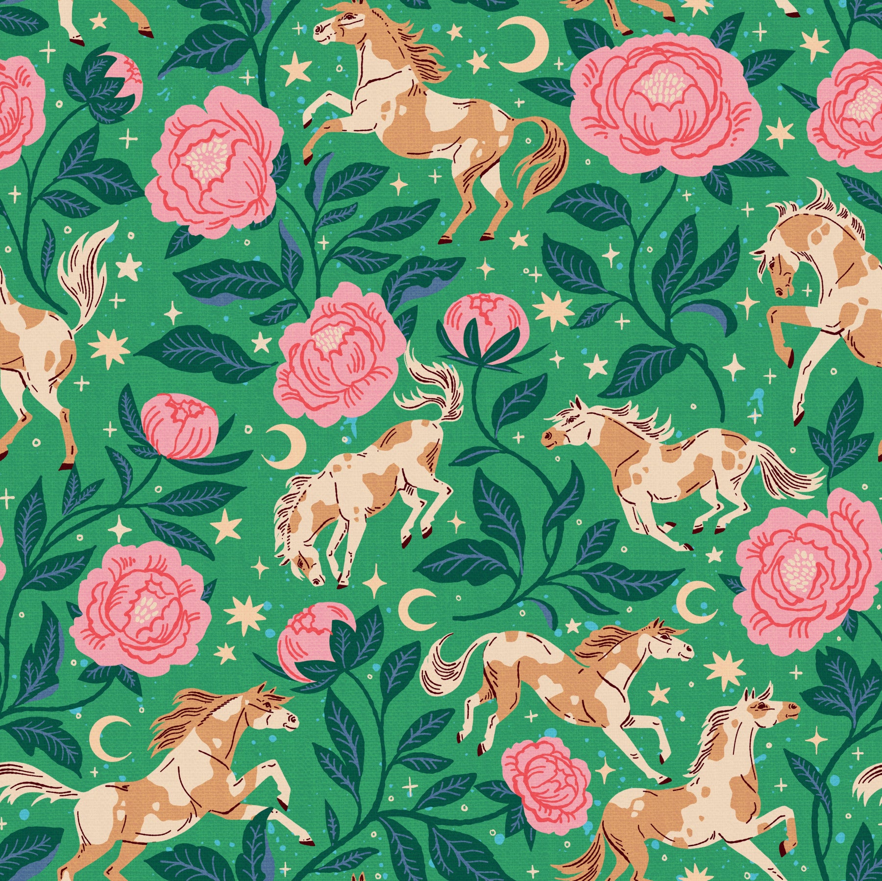 Ponies and Peonies Wild West Americana-08 Wallpaper⁠