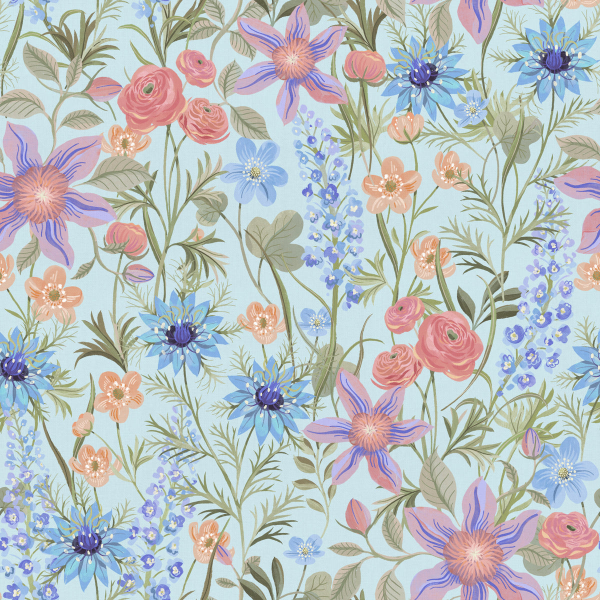 Ranunculaceae retro sky Wallpaper⁠