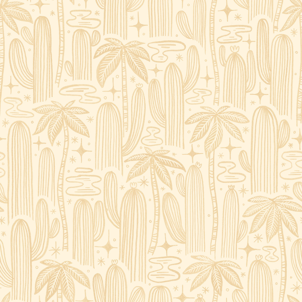 Saguaro Starlight Offwhite white Wallpaper⁠